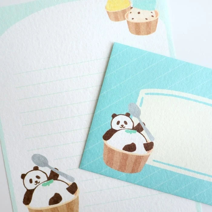 Furukawashiko Letter Set - Sweets Animal Workshop - Relaxing Panda
