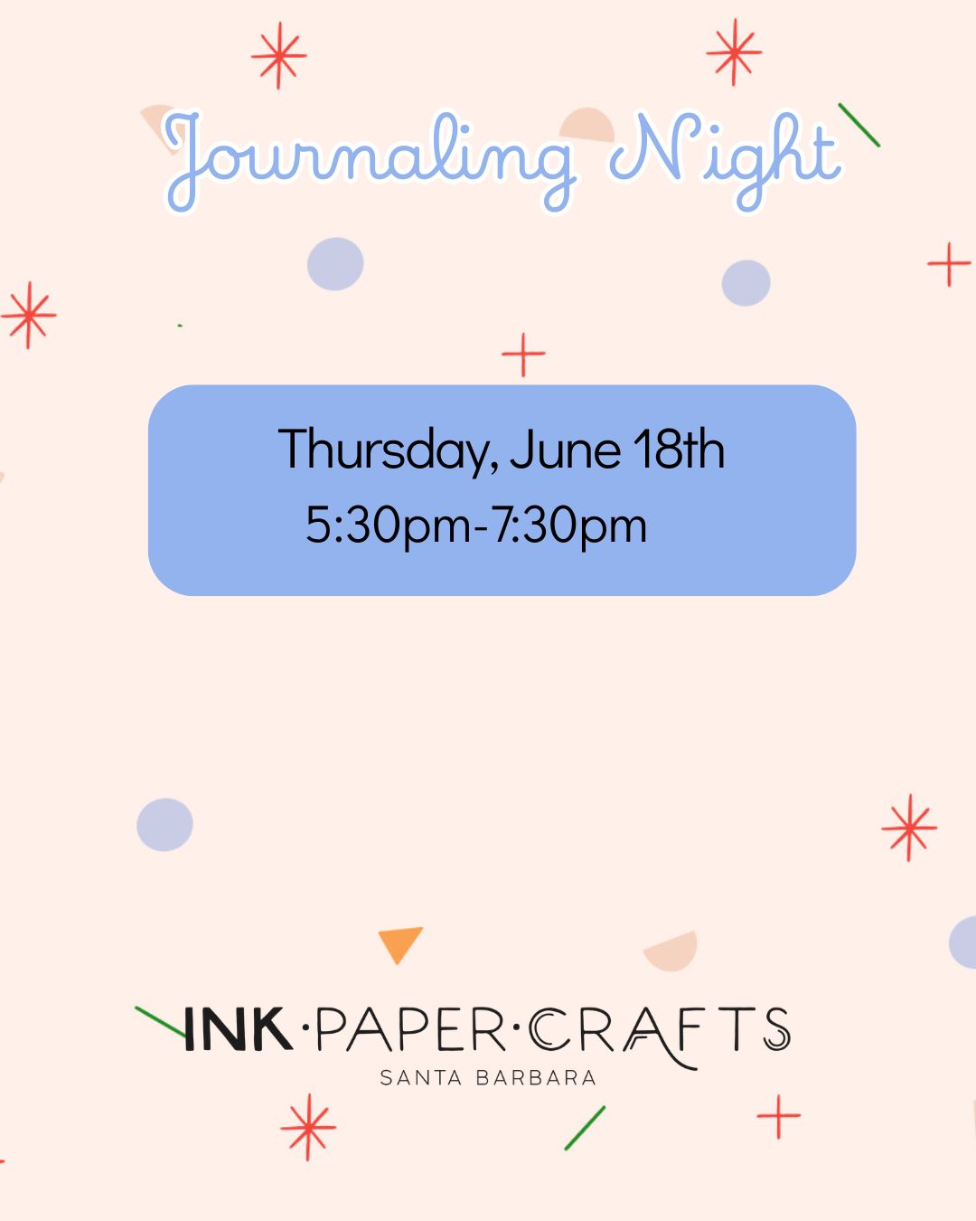 Journaling Night - Thursday 6/18