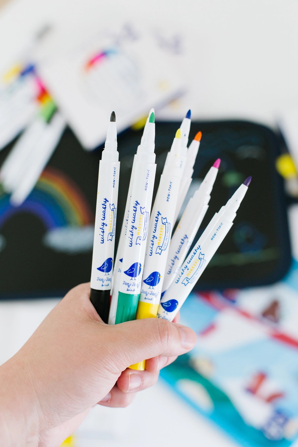 Jaq Jaq Bird Wishy Washy Markers - Set of 9