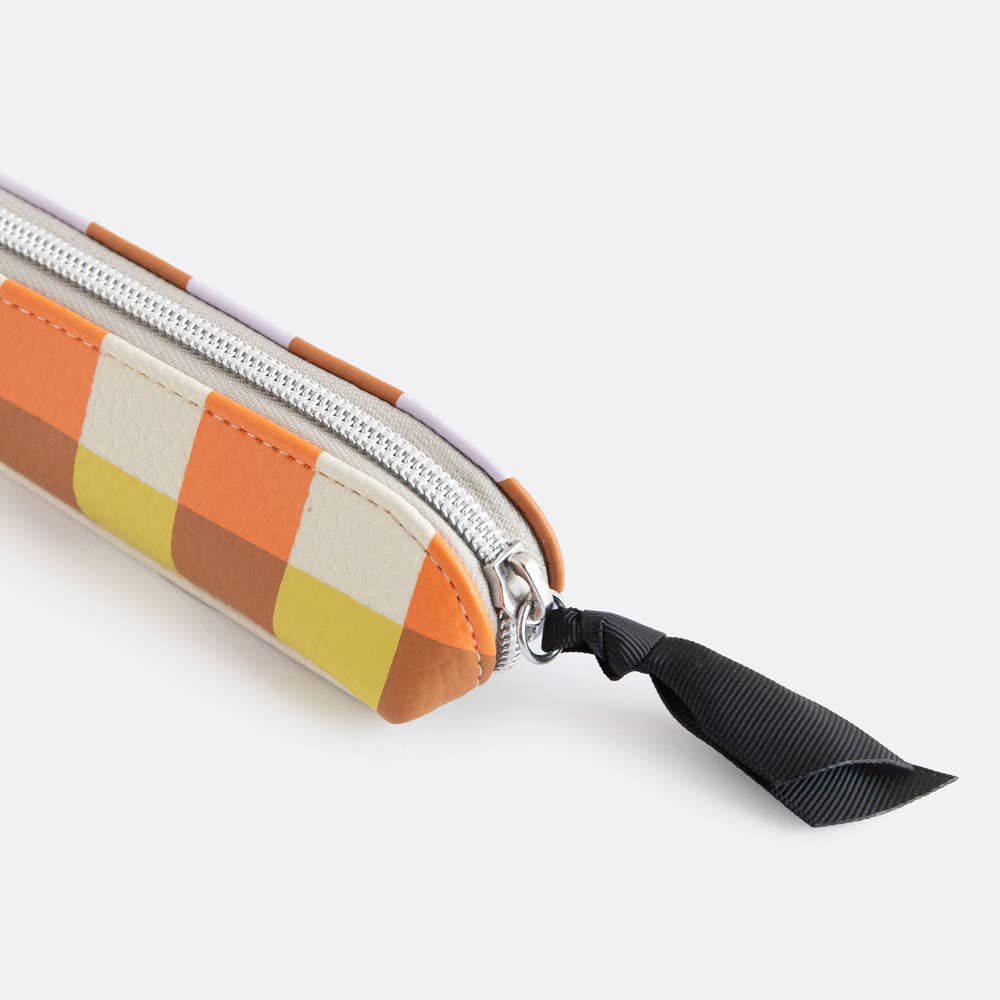 Caroline Gardner Multi Check Pencil Case
