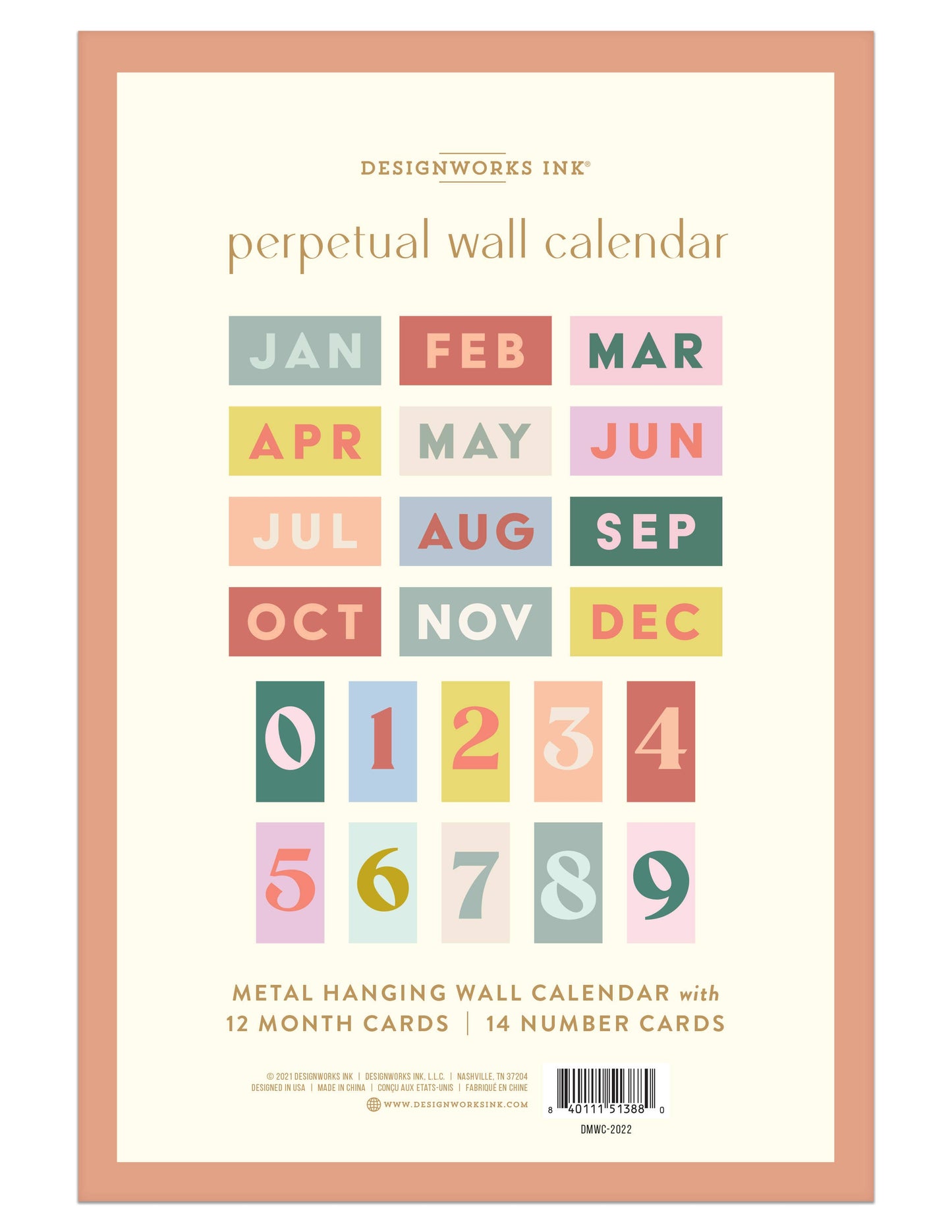 DesignWorks Ink Perpetual Wall Calendar