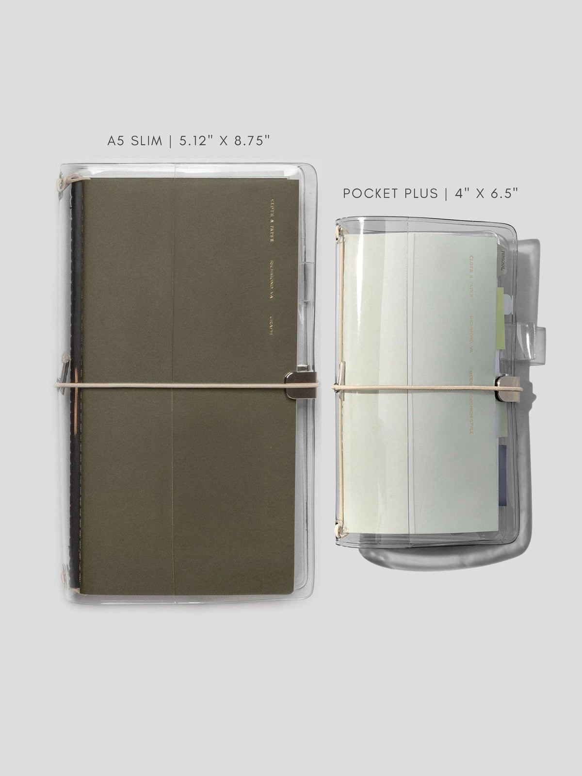 Cloth & Paper - Clear Vinyl Travel Notebook Cover - Pocket Plus