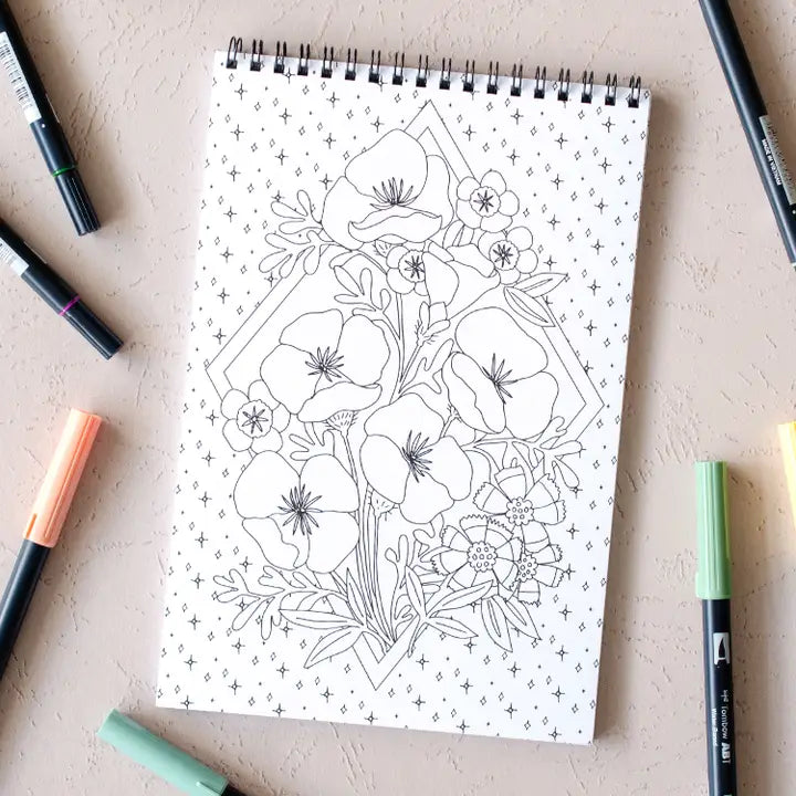 Antiquaria Coloring Book - Wildflowers