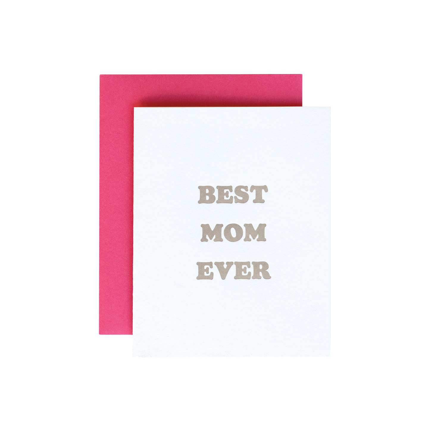 Mother's day gift idea. Cute greeting card in pink Best mom ever