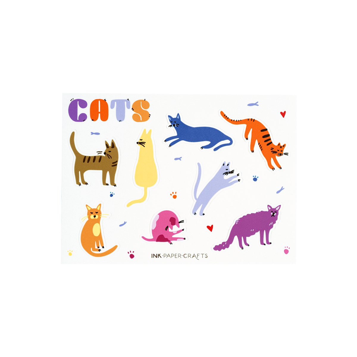 Fun Express Cat Sticker Sheets - 24 Pack 5x7 Inch Kitten Designs For Crafts & Decor