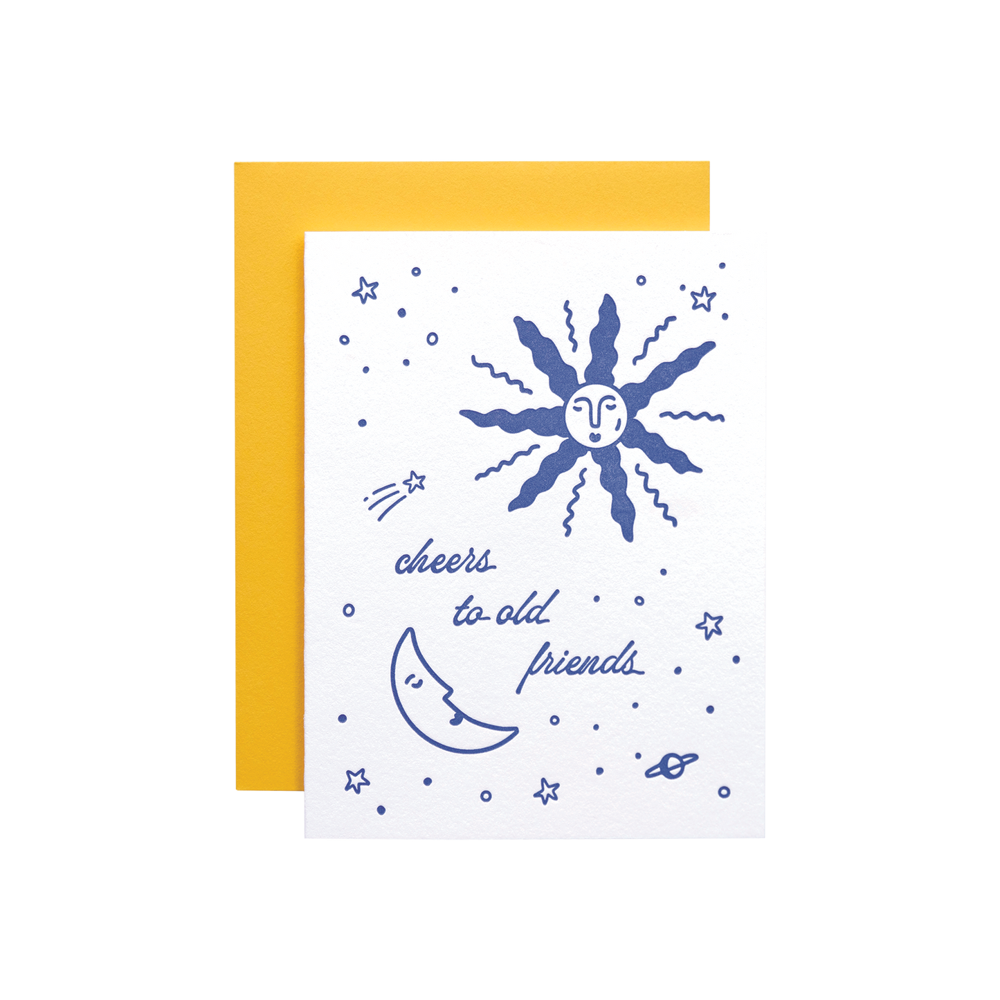 Graphic greeting card in blue. Friendship card