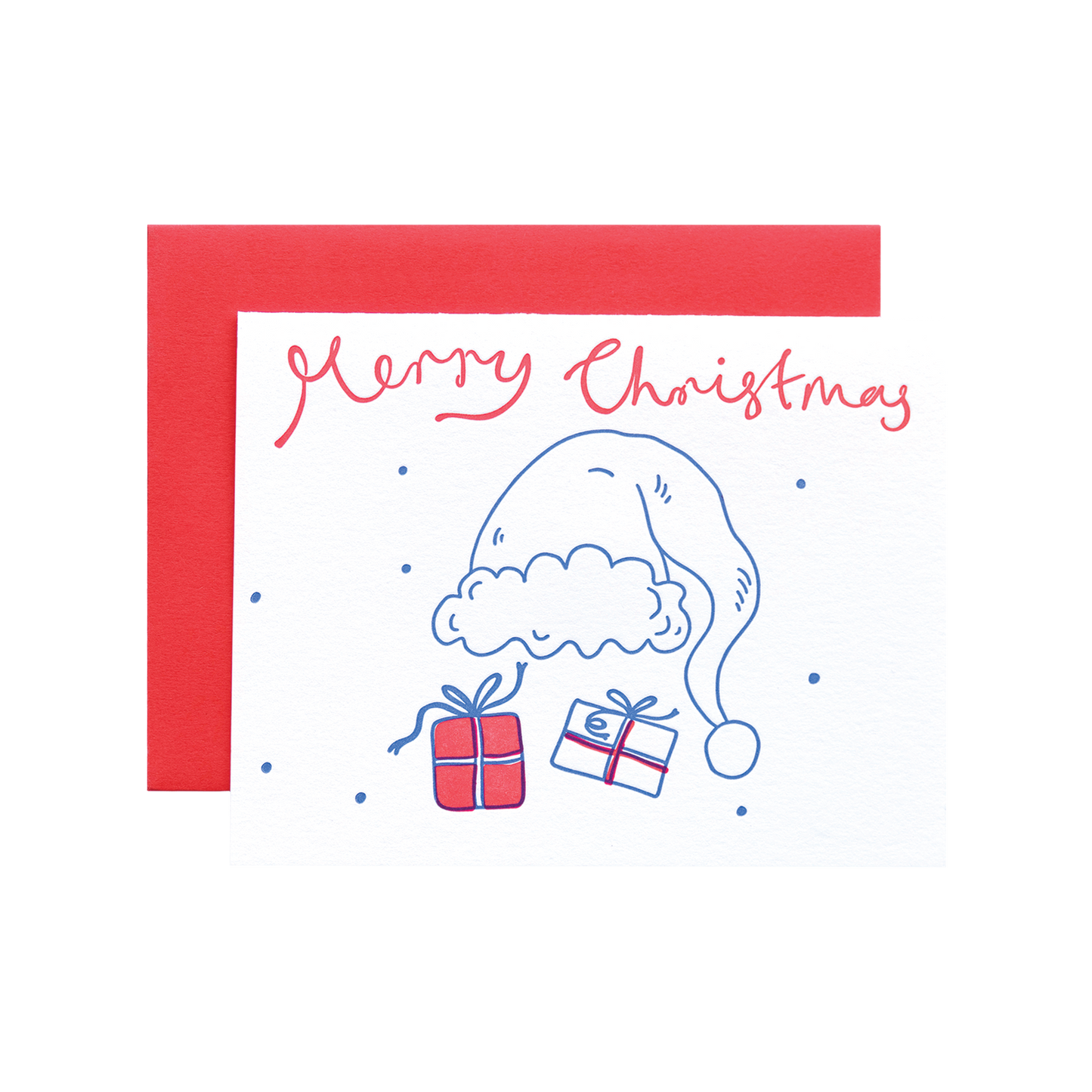 Merry christmas greeting card in red