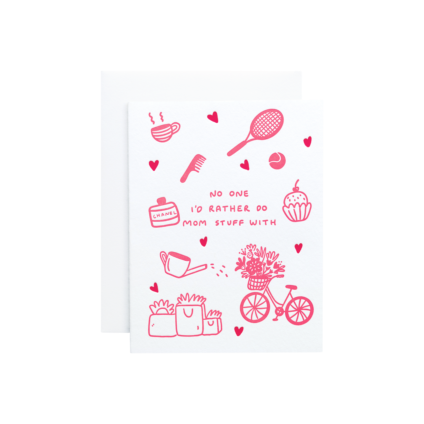 Mother's day card idea. Greeting card in pink