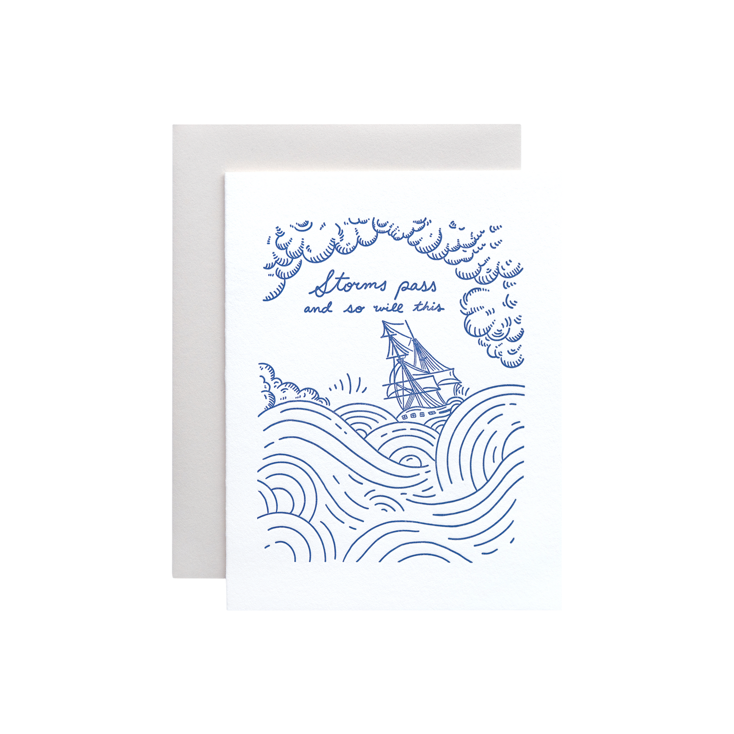 Graphic greeting card in blue. High quality greeting card