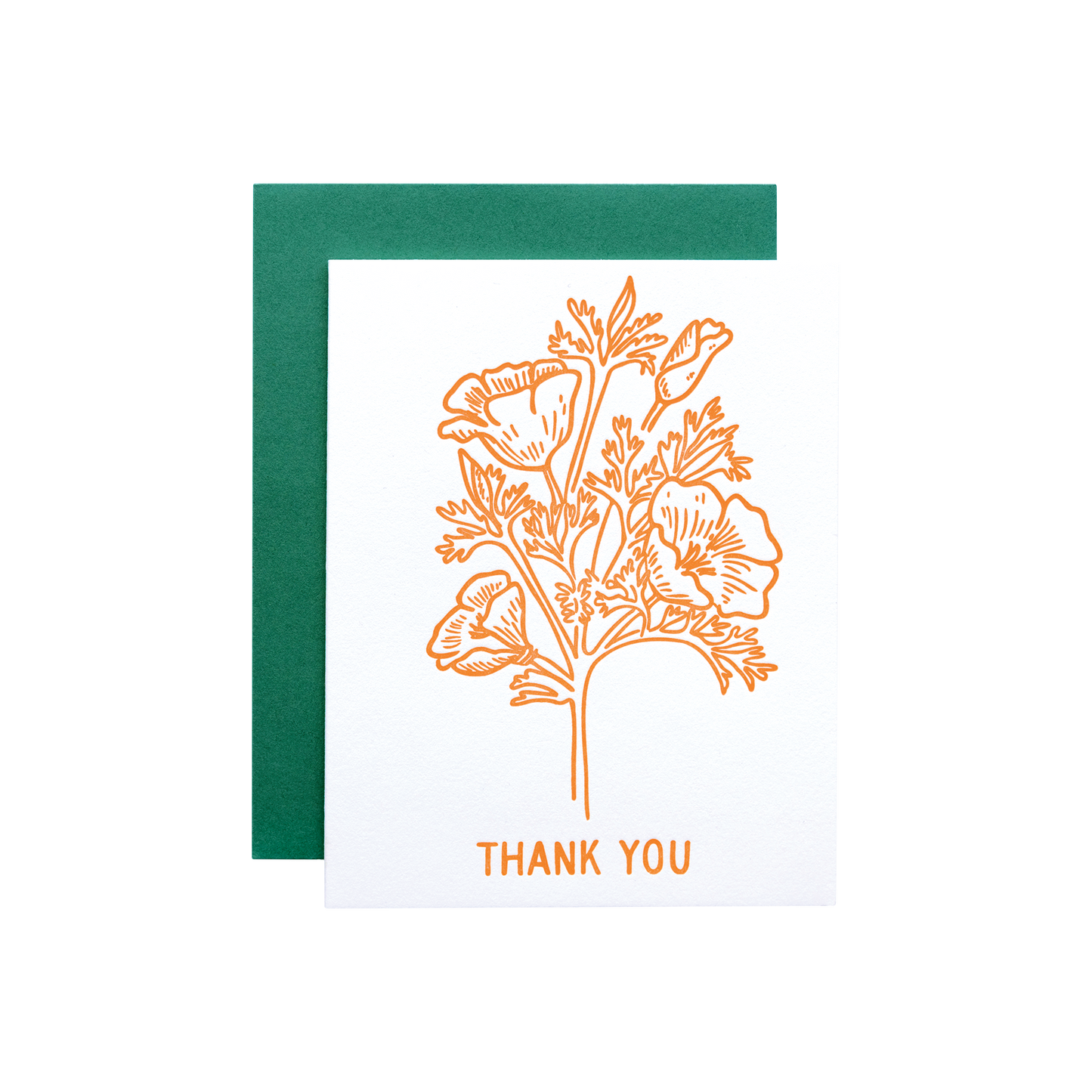 Cute cali poppies thank you card