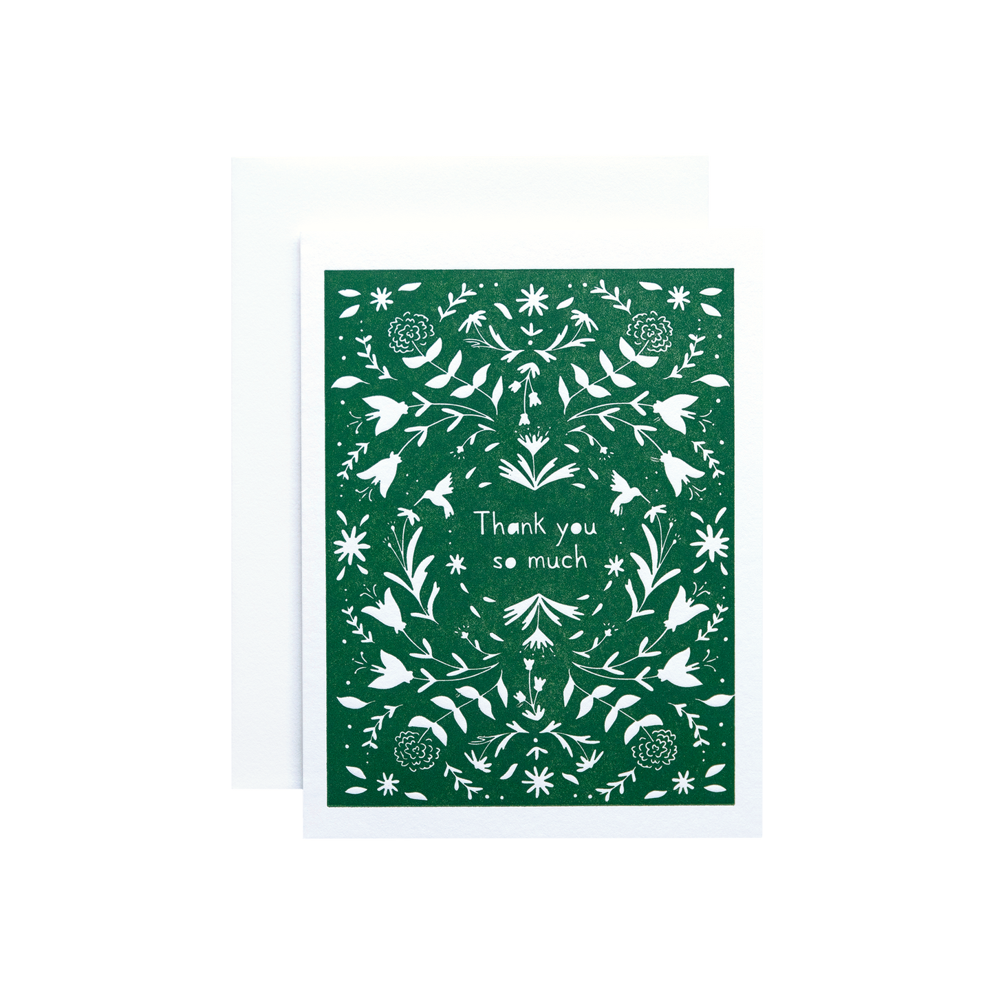 Thank you so much greeting card. Cute graphic design letterpressed card