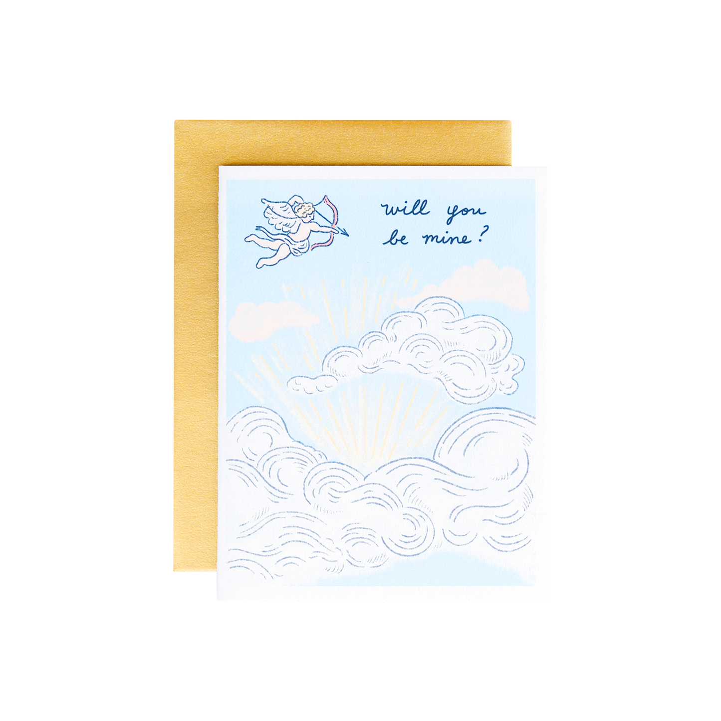Love card in blue. Greeting card. Gift idea