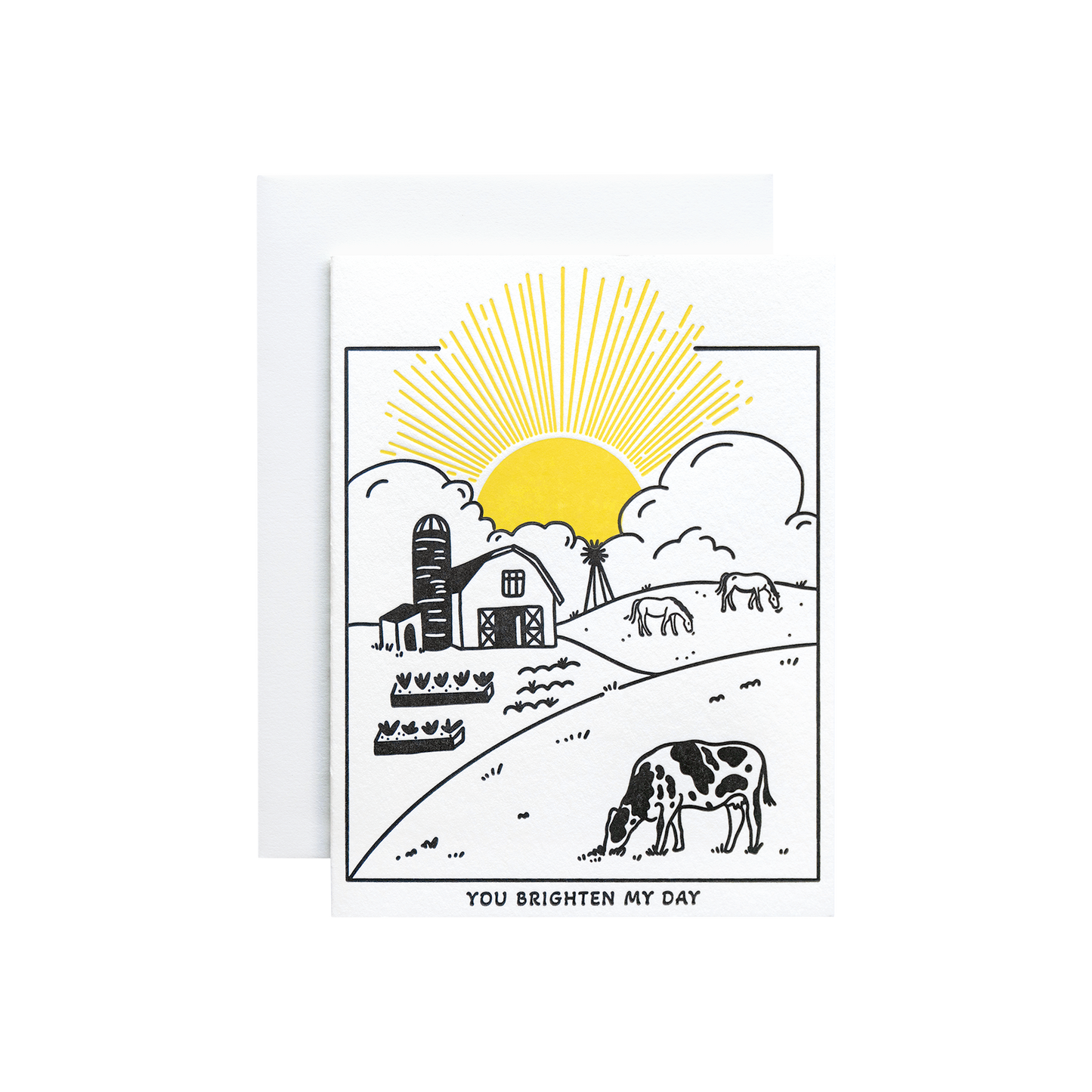 You brighten my day cute greeting card high quality letterpressed card