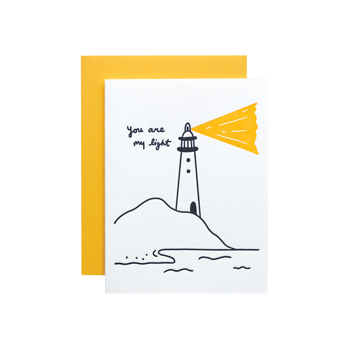 Lighthouse cute greeting card. High quality paper