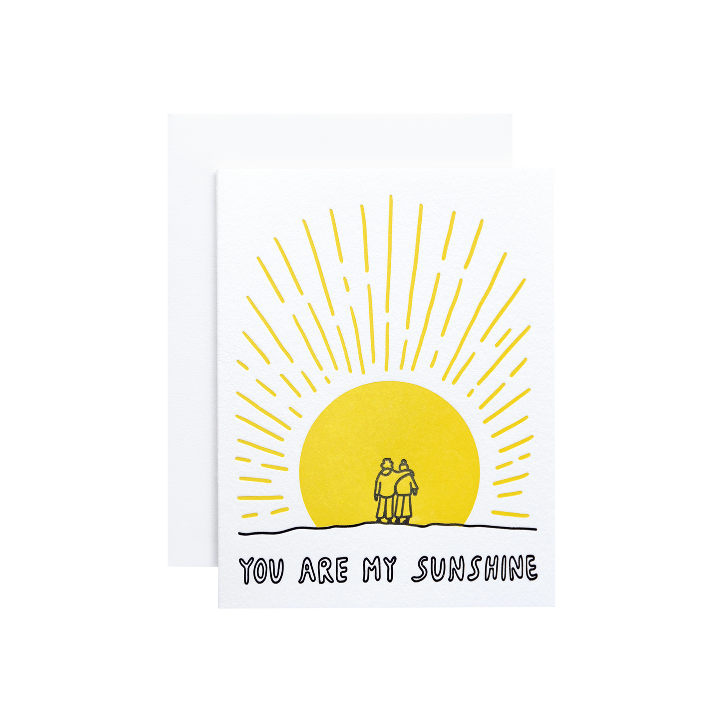 You are my sunshine cute greeting card black and yellow. Sunny card