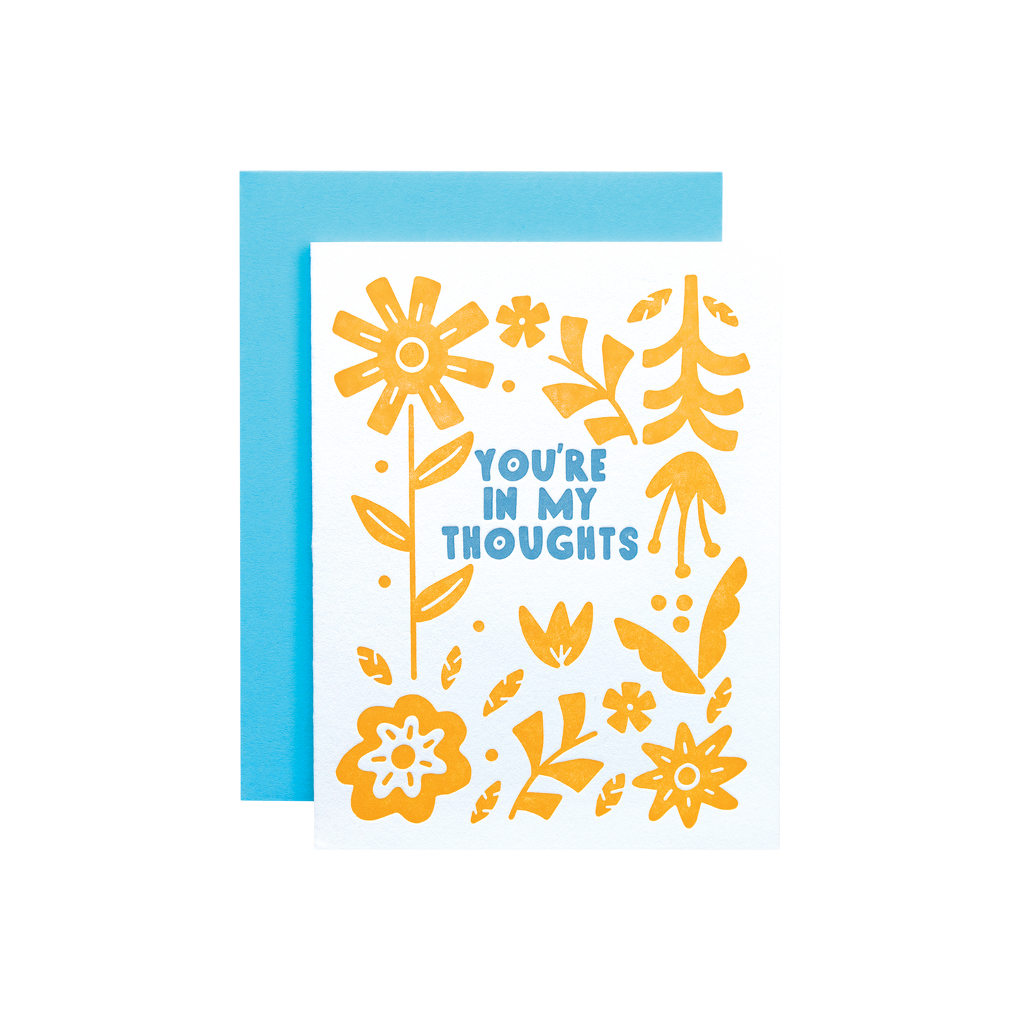 You're in my thoughts greeting card. colorful card