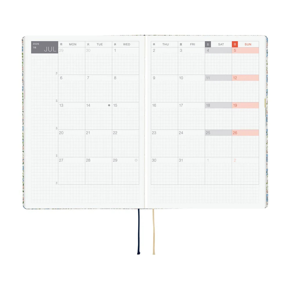 Hobonichi Techo 2026 HON - A5 Liberty Fabrics: Sasha Kiora