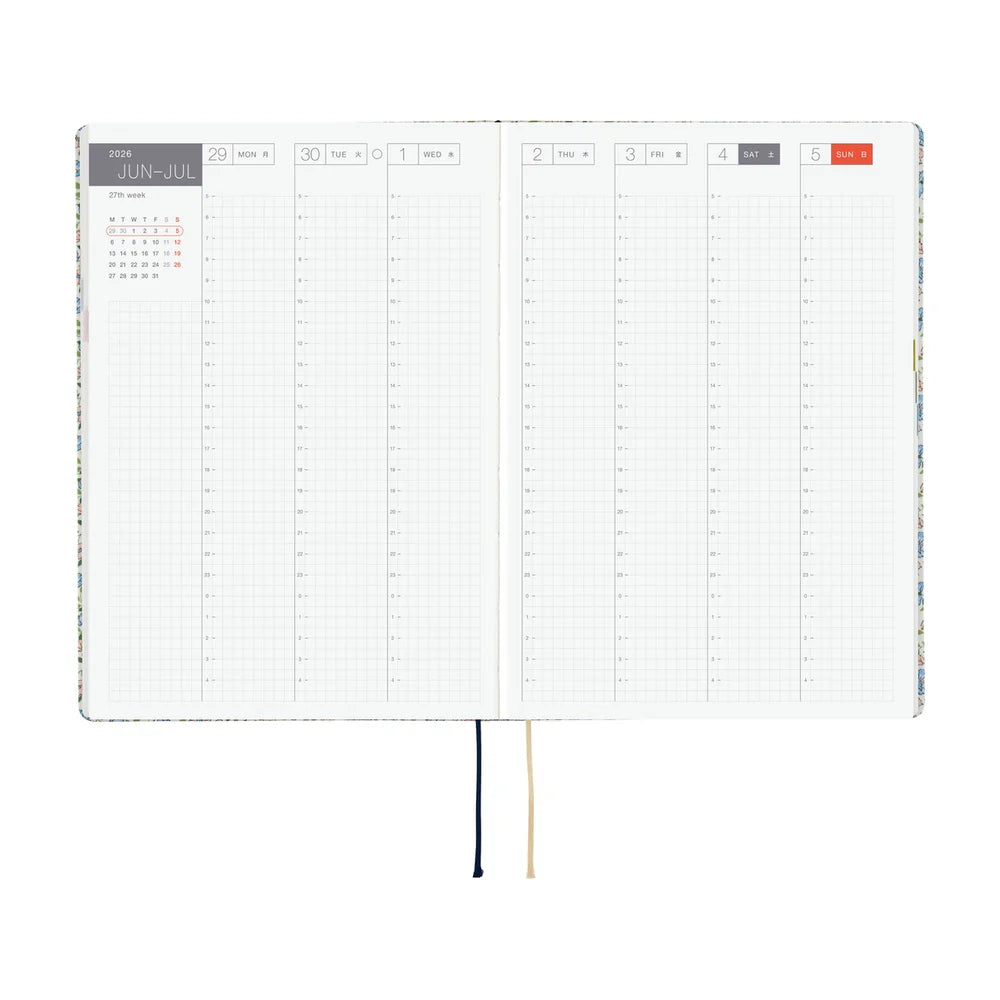 Hobonichi Techo 2026 HON - A5 Liberty Fabrics: Sasha Kiora