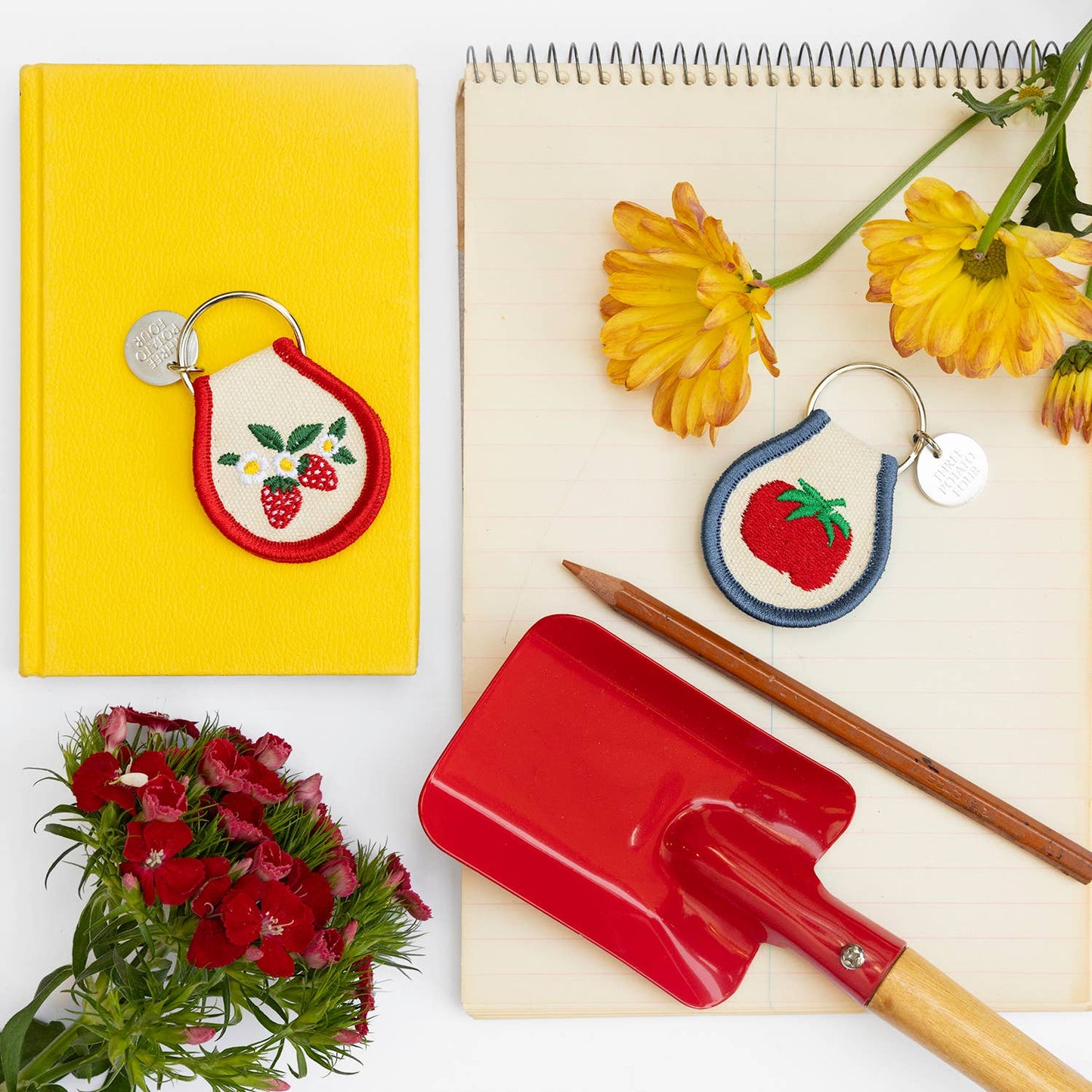 Three Potato Four - Patch Keychain - Strawberry Blossom