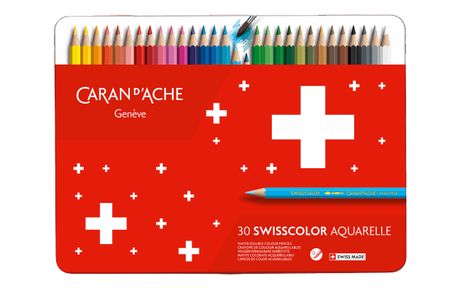 Caran D'ache - Water-Soluble Pencils Swisscolor Metal Box