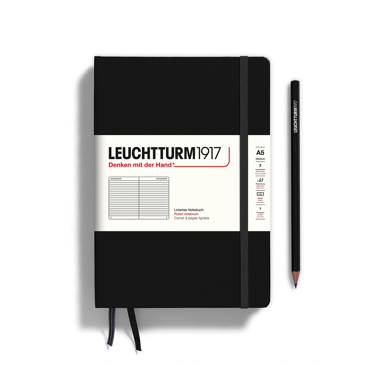 Leuchtturm1917 - A5 Medium Hardcover Ruled Notebook