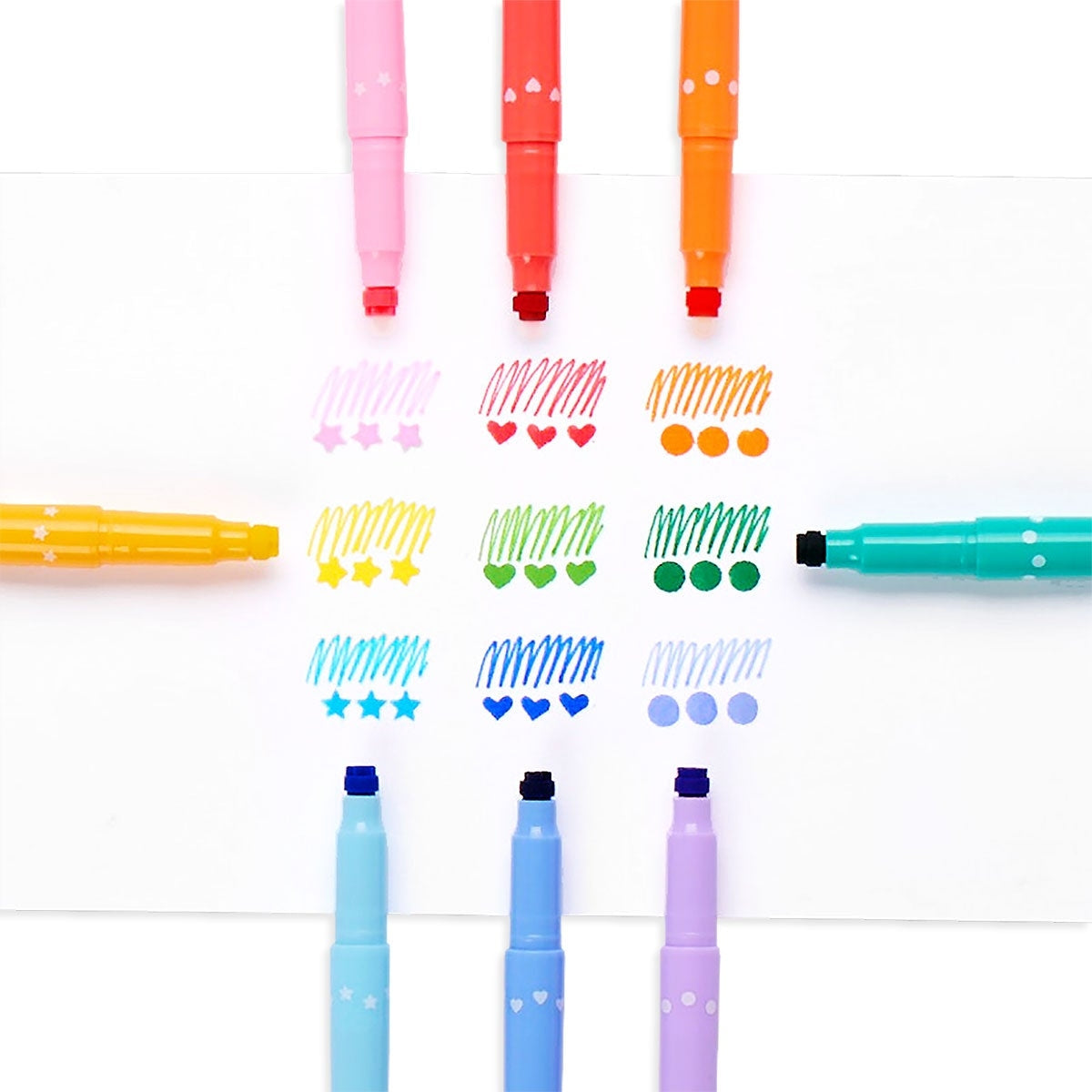 Ooly Confetti Stamp: Double-Ended Markers - Set of 9