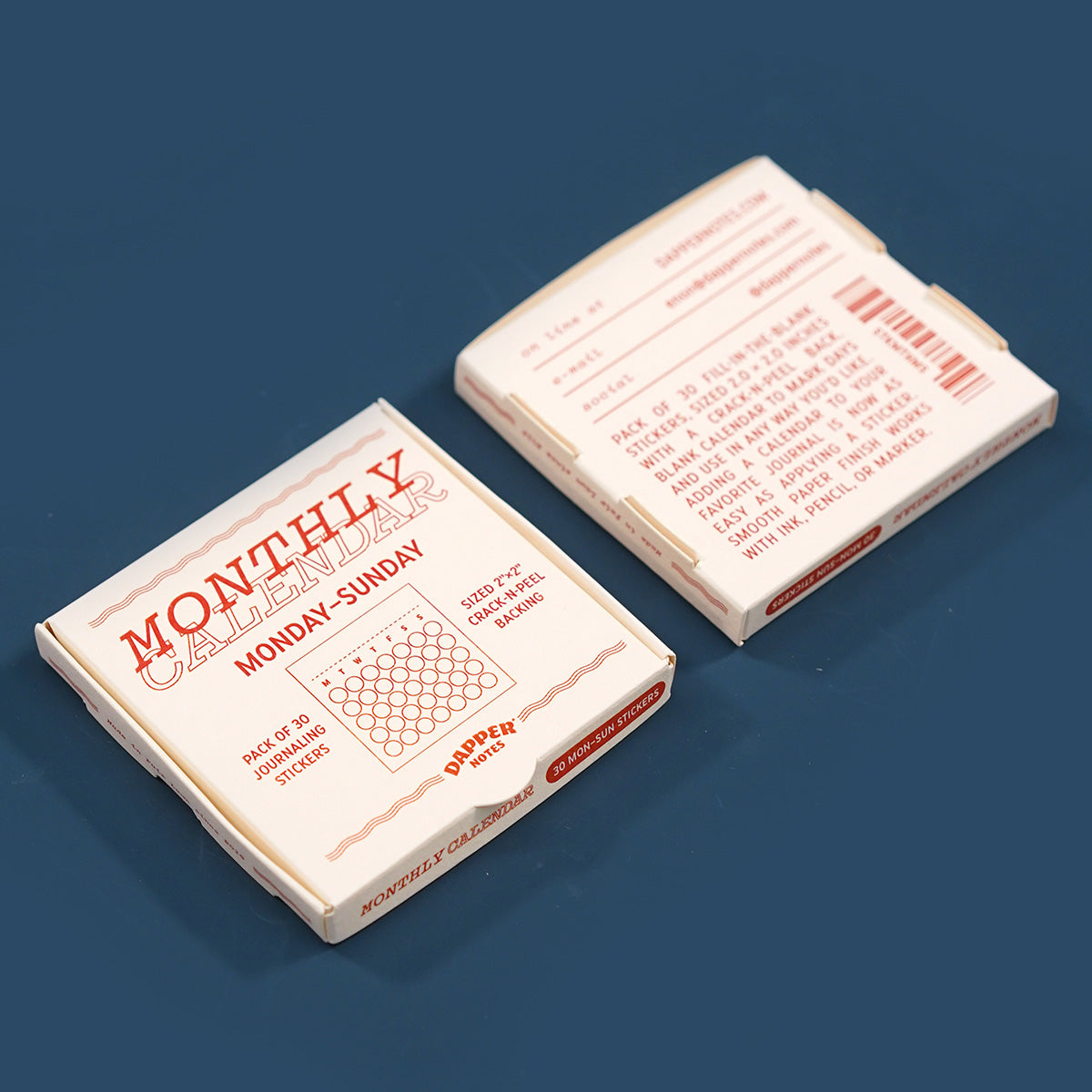 Dapper Notes - Monthly Calendar Stickers