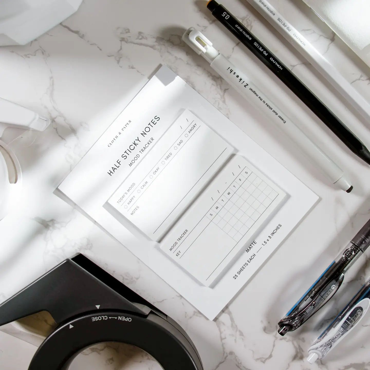 Cloth & Paper Mood Tracker Half Sticky Notes