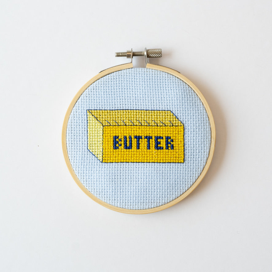 Cotton Clara Butter Cross Stitch Kit for Beginners