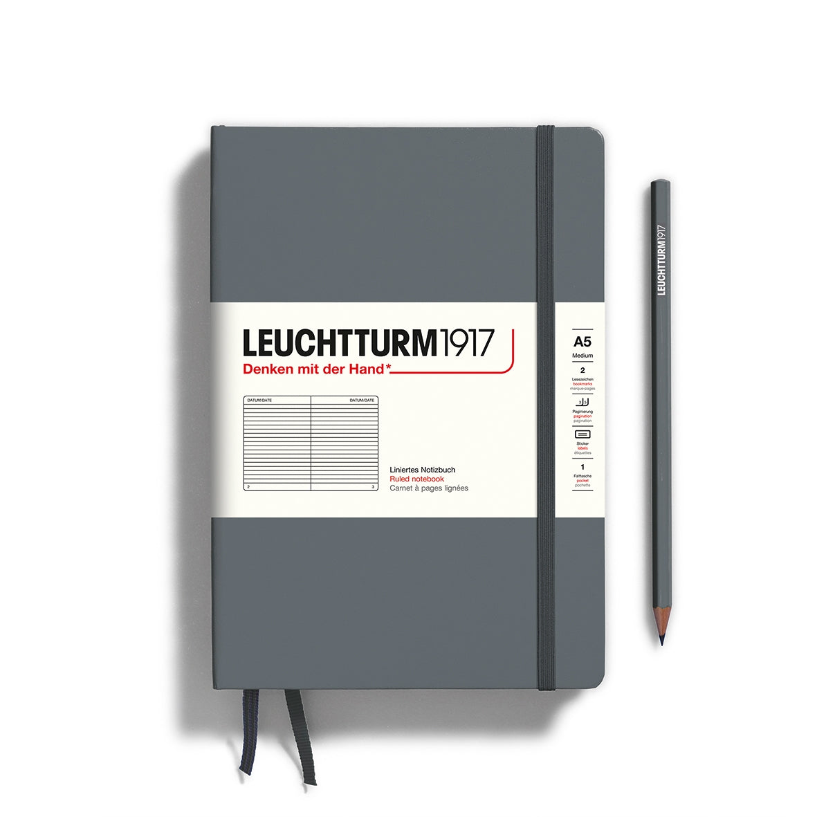 Leuchtturm1917 - A5 Medium Hardcover Ruled Notebook