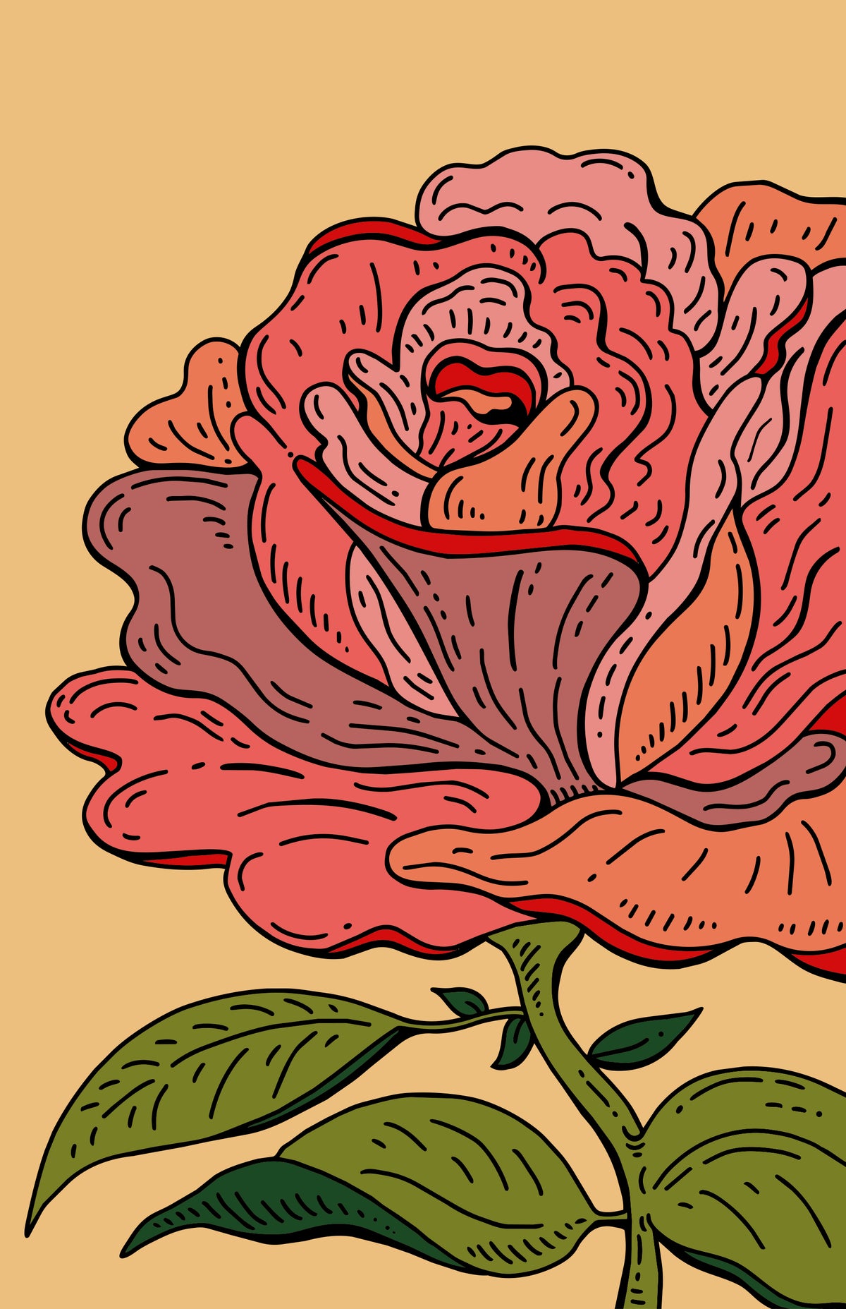 A Rose in Fall Print