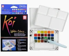 Sakura - KOI Watercolors Pocket Field Sketch Box - 24 Color Set - Classics
