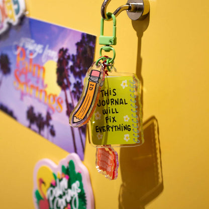 Bobo Design Studio - This Journal Will Fix Everything - Trinket Charm Keychain