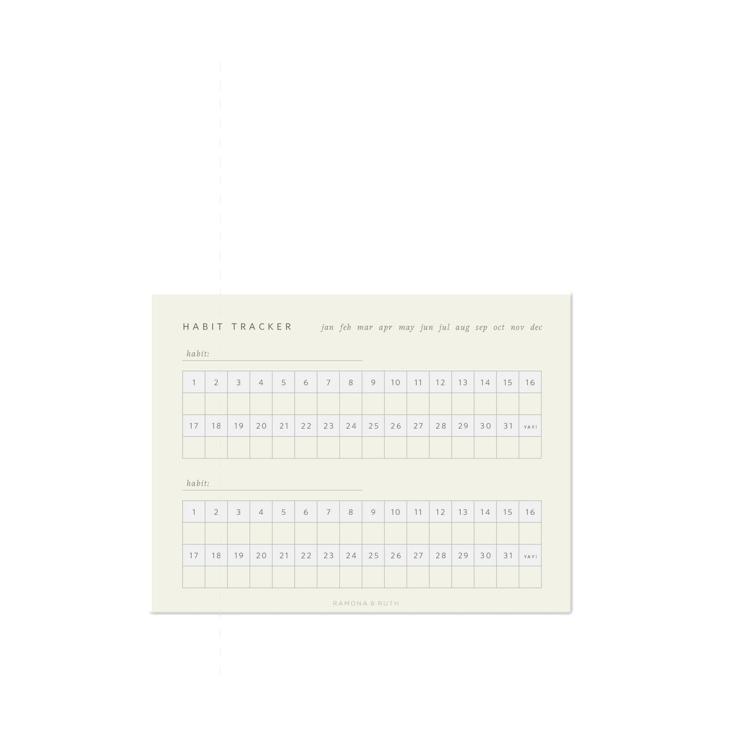 Ramona & Ruth Monthly Habit Tracker Notepad
