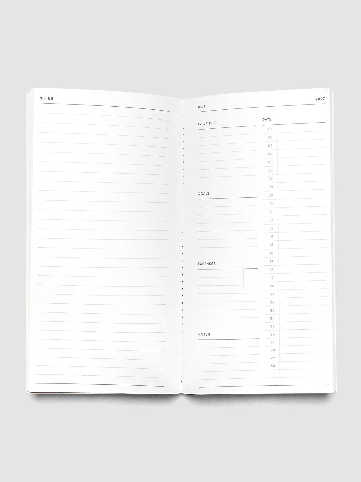 Cloth & Paper - 2027 Dated Travel Notebook - Monthly - A5 Slim