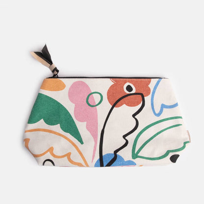 Caroline Gardner - Abstract Botanical Coated Canvas Beauty Bag