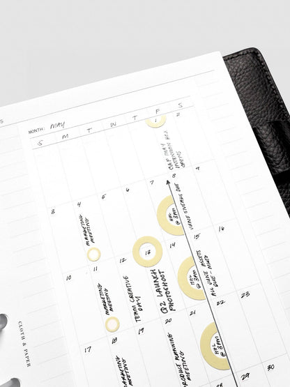 Cloth & Paper - Sticky Note Set - Monthly Overview
