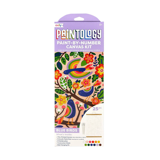 Ooly - Paintology: Paint-By-Number Canvas Kit - Blue Birds