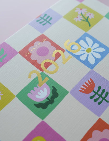 Idlewild Co. 2026 Hardcover Planner, Floral Checks