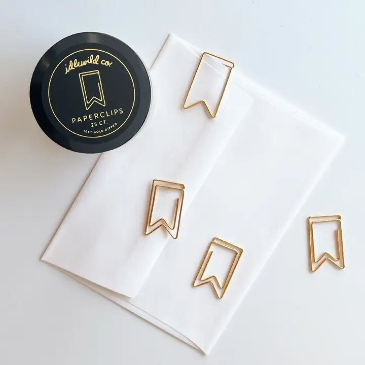 Idlewild Co. Gold Paper Clips - Jar of 25