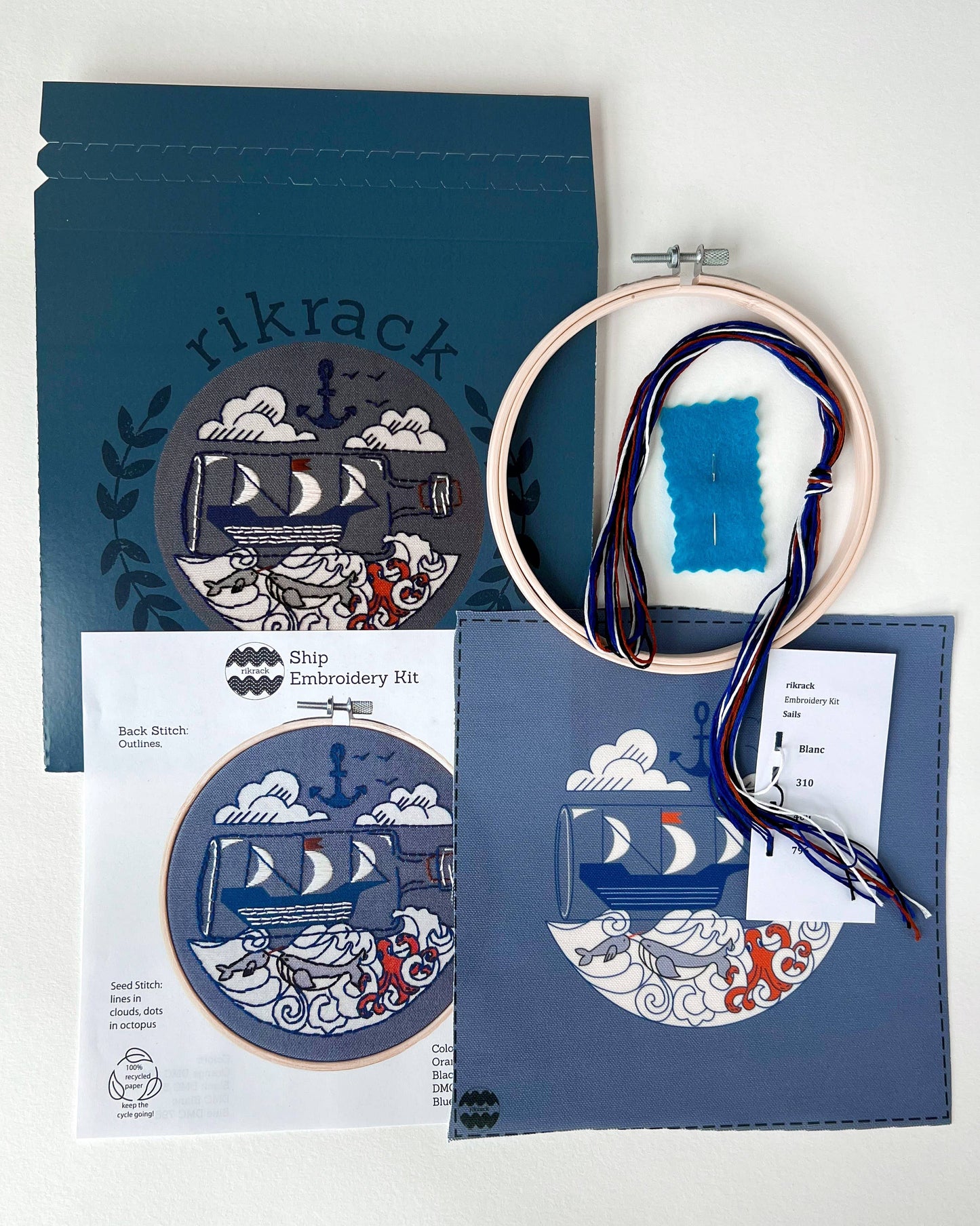 Rikrack - Ship Embroidery Kit