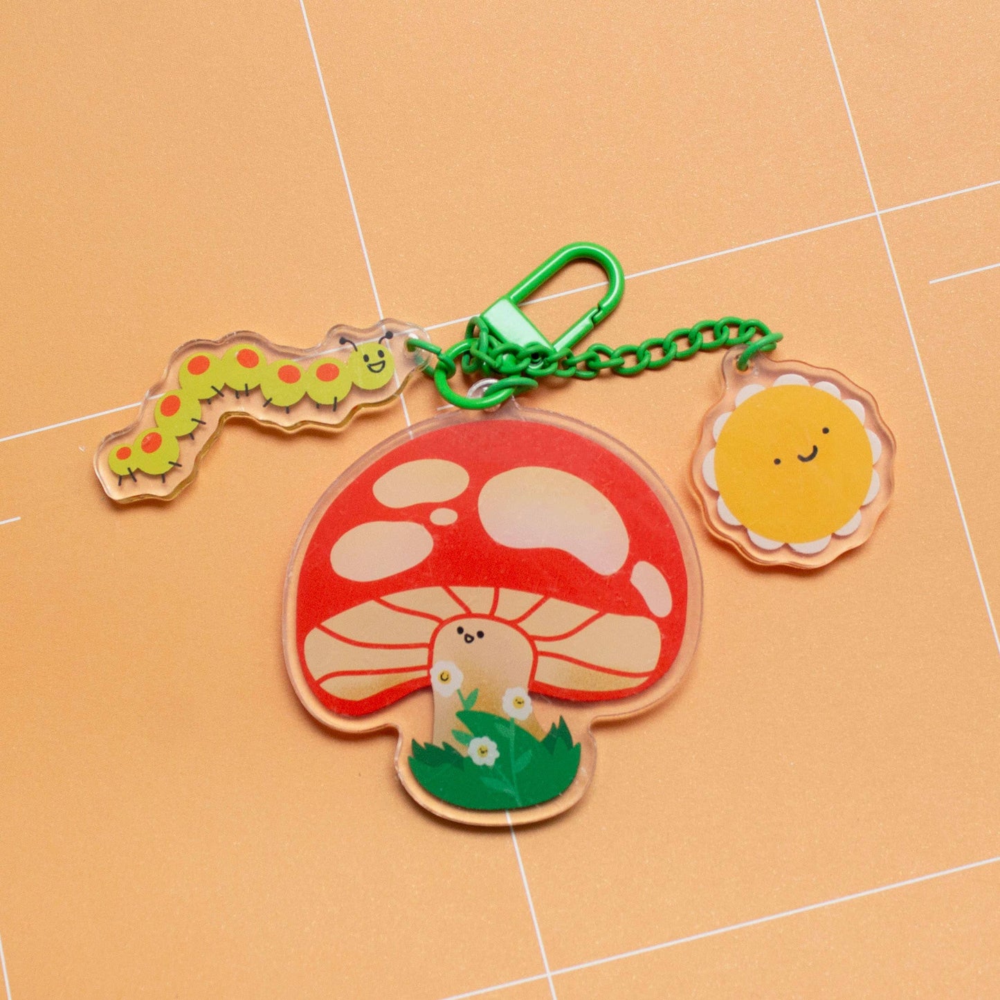 Bobo Design Studio - Mushroom Garden Friends- Trinket Charm Keychain