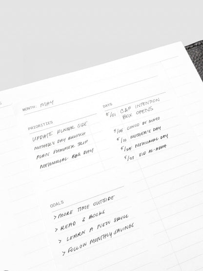 Cloth & Paper - Sticky Note Set - Monthly Overview