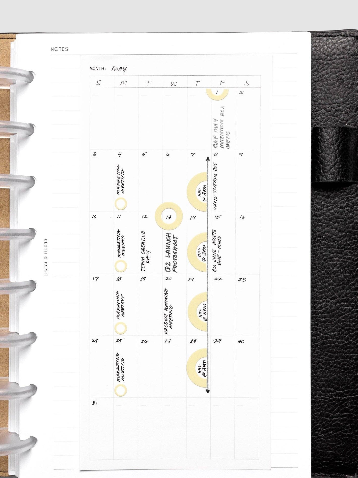 Cloth & Paper - Sticky Note Set - Monthly Overview
