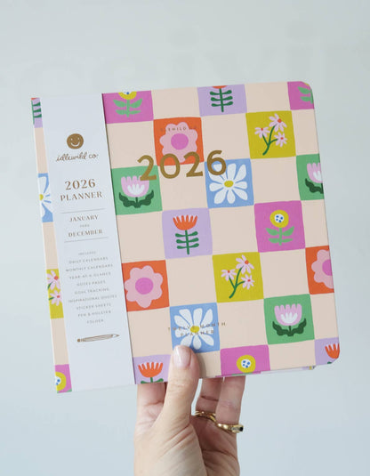 Idlewild Co. 2026 Hardcover Planner, Floral Checks