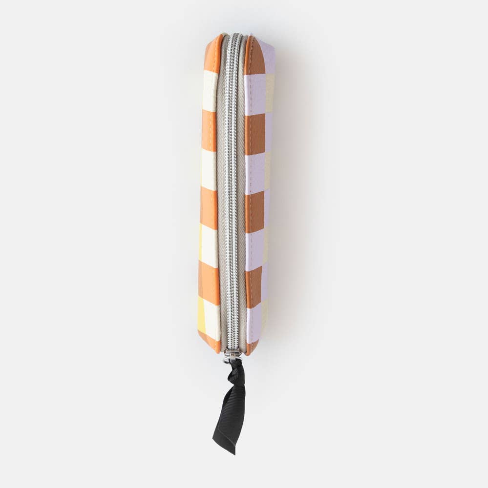 Caroline Gardner Multi Check Pencil Case