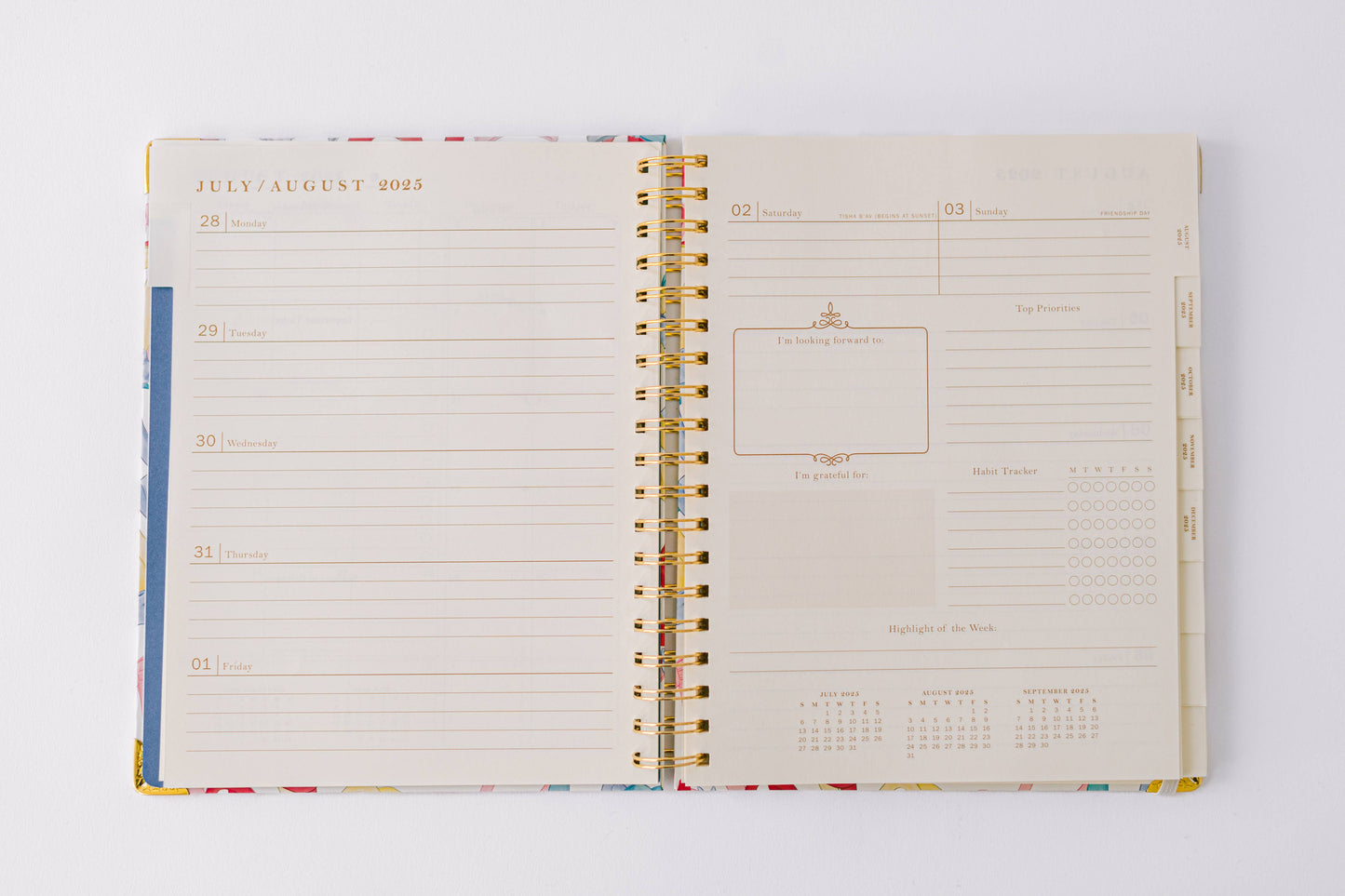 Good Juju Ink - 2026 Bows Pattern Toss 17-Month Large Spiral Planner