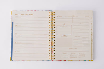 Good Juju Ink - 2026 Bows Pattern Toss 17-Month Large Spiral Planner