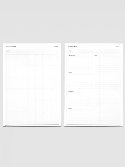 Cloth & Paper - Sticky Note Set - Monthly Overview