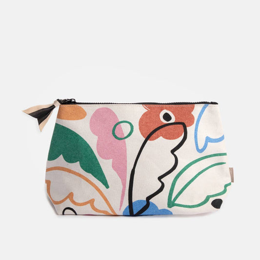 Caroline Gardner - Abstract Botanical Coated Canvas Beauty Bag